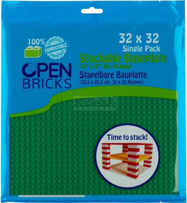 Open Bricks Stapelbare Bauplatte 32x32 Single Pack grün