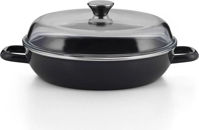 Riess Schmorpfanne mit Glasdeckel 24cm 1.5l dark grey
