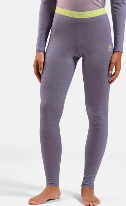 Odlo Natural Performance Wool 150 Base Layer Hose lang gray ridge melange/shadow lime (Damen)