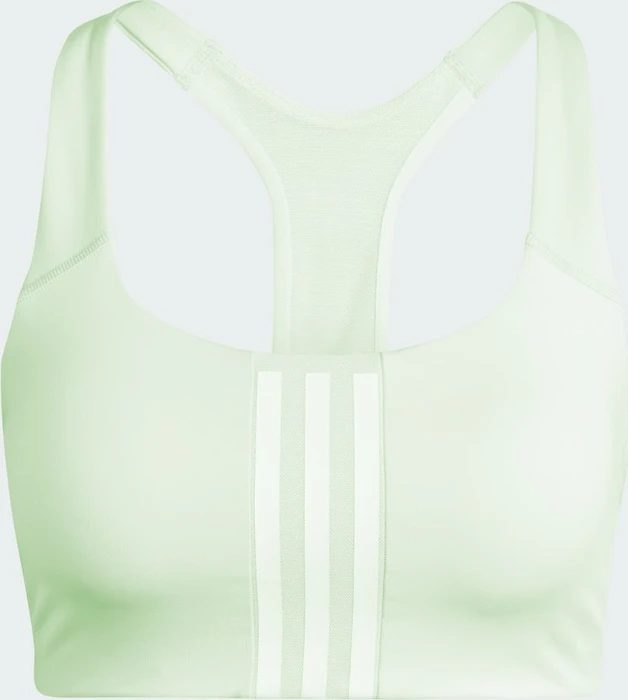 adidas Powerimpact Training Medium-Support 3-Streifen Sport-BH semi green spark (Damen)