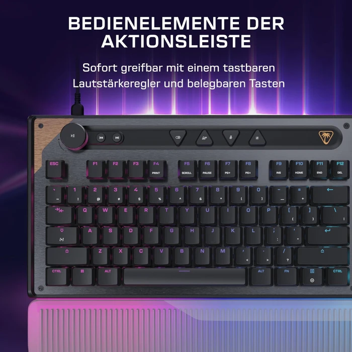 Turtle Beach Command Series KB7 TKL, schwarz, LEDs RGB, Low-Profile TITAN Hall-Effect, USB, DE