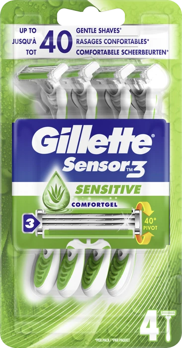 Gillette Sensor3 Sensitive Einwegrasierer, 4 Stück