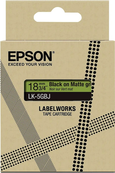 Epson LK-5GBJ Beschriftungsband, 18mm, schwarz/mattgrün