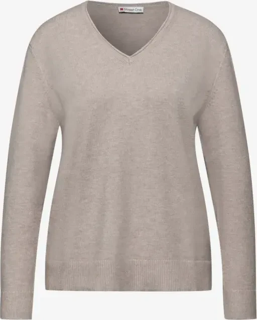 Street One Kuscheliger V-Neck Pullover sandstone mocha mel. (Damen)