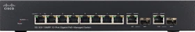 Cisco SG300 Desktop Gigabit Managed Switch, 8x RJ-45, 2x RJ-45/SFP, 124W PoE+ (SG300-10MPP-K9)