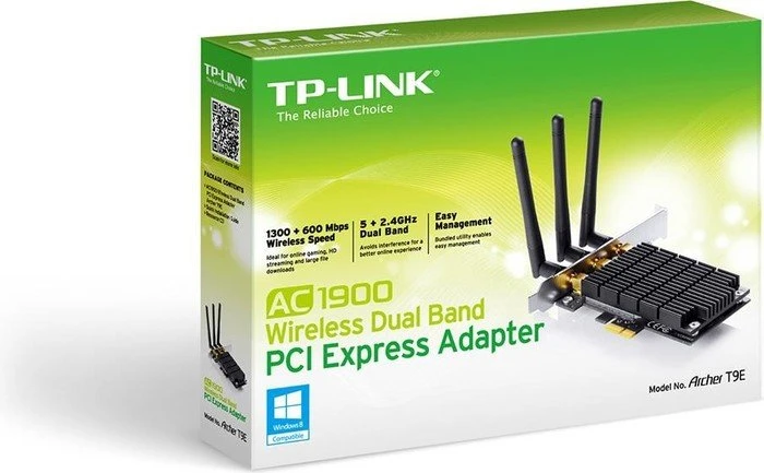 TP-Link AC1900 DualBand Desktop, 2.4GHz/5GHz WLAN, PCIe x1