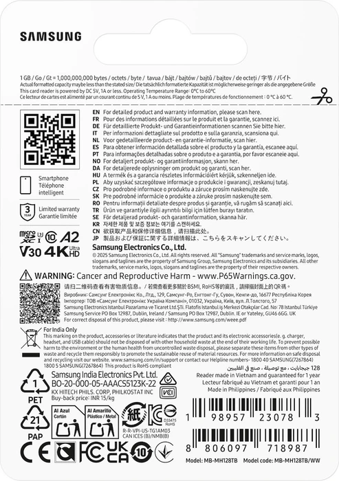 Samsung T9 R200/W130 128GB mit Cardreader, UHS-I U3, A2, Class 10
