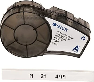 Brady Nylongewebe Beschriftungsband, 9.5mm, schwarz/weiß