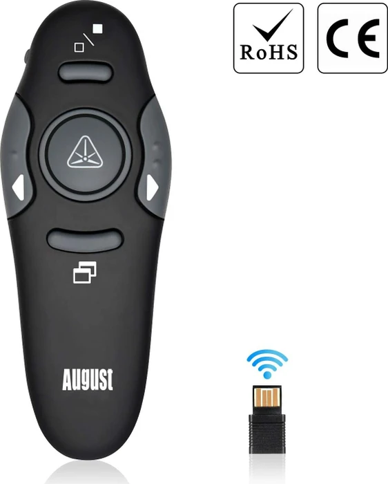 August LP205R Presenter mit Laserpointer schwarz, USB-A