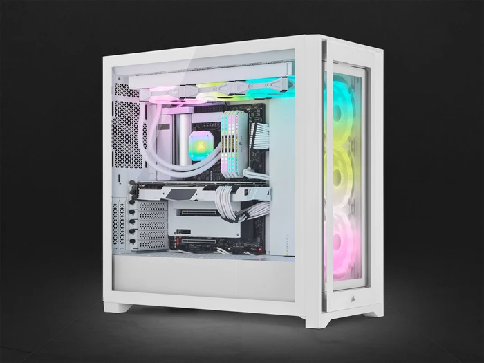 Corsair iCue 5000X RGB QL Edition, weiß, Glasfenster