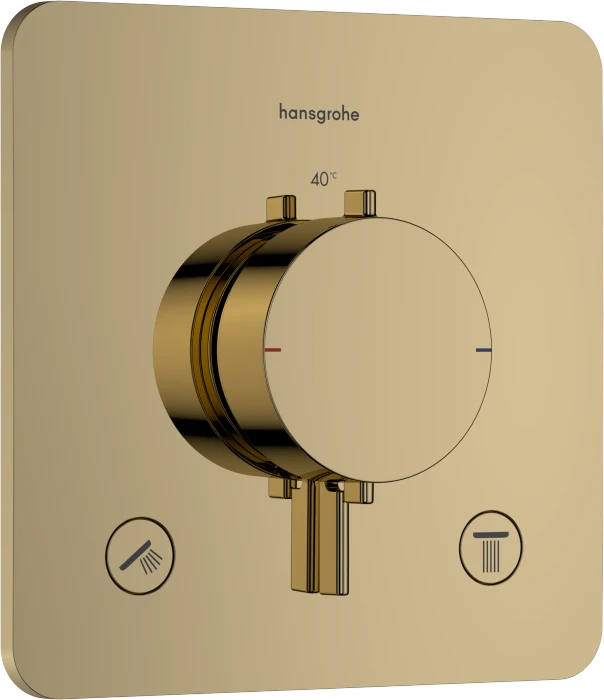 Hansgrohe Ecostat Comfort Q Thermostat Unterputz für 2 Verbraucher polished gold optic
