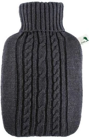 Hugo Frosch Klassik Strickbezug Wärmflasche anthrazit