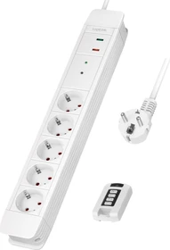 LogiLink Steckdosenleiste 5-fach mit Fernbedienung, 3680W, Funksteckdose (LPS402)