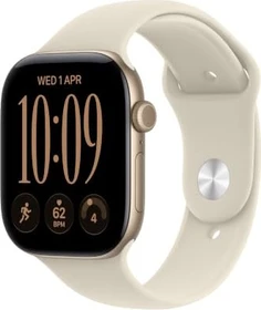 Apple Watch Series 12 (GPS) 46mm Aluminium lichtgold mit Sportarmband S/M sand
