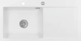 systemceram Mera 100 SL F Einbau Becken links mit Ablauffernbedienung polar