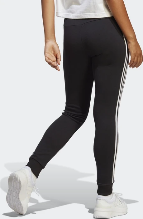 adidas Essentials 3-Streifen French Terry Cuffed Trainingshose lang schwarz/weiß (Damen)