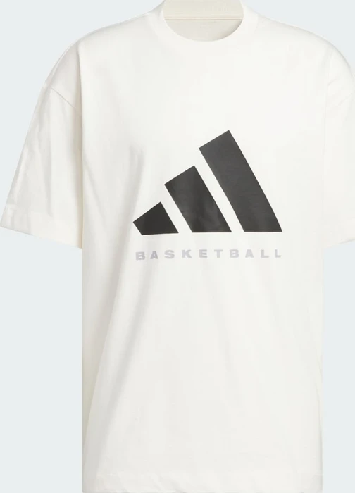 adidas Basketball genderneutral T-Shirt kurzarm chalk white/black