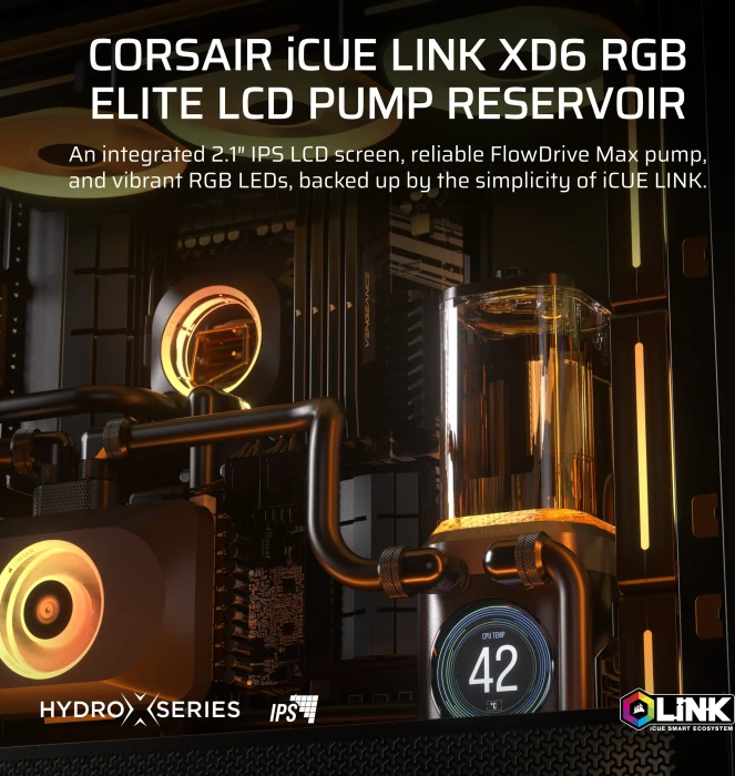 Corsair iCUE LINK XD6 RGB Elite LCD, schwarz, mit Pumpe