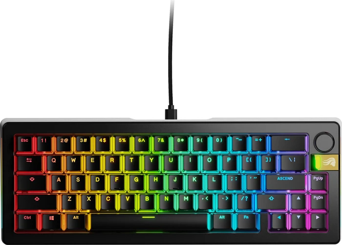 Glorious GMMK 3 Pro HE 65% Pre-built Gaming Keyboard, schwarz, LEDs RGB, Glorious Fox HE, USB, US