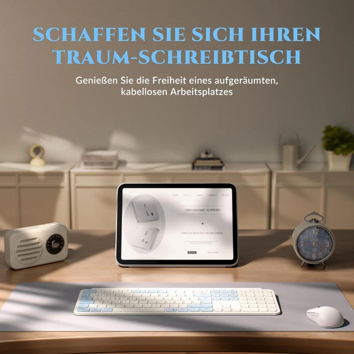 Keychron B6 Pro Ultra-Slim Wireless, Vintageblau, USB/Bluetooth, FR