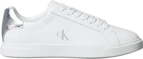 Calvin Klein Brooke Leather Silver Tab Trainers bright white/silver (Damen)