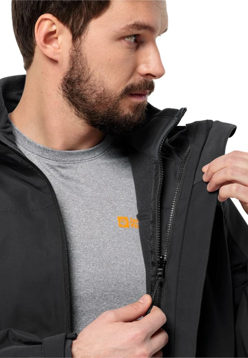 Jack Wolfskin Taubenberg 3in1 Funktionsjacke schwarz (Herren)