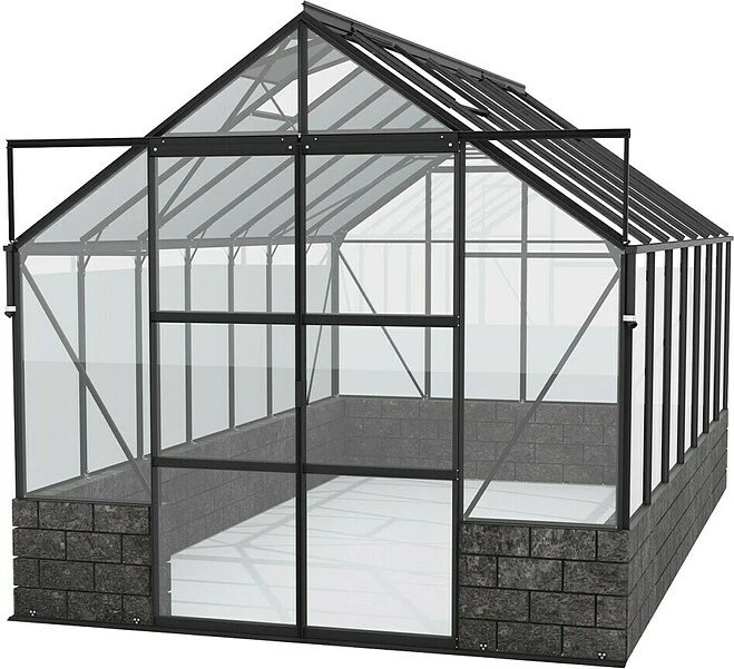 Vitavia Cassandra 11500 ESG 3mm Gewächshaus inkl. Sockel alu/anthrazit