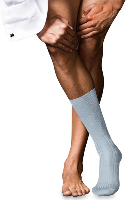 Falke No. 10 Pure Fil d'Écosse Socken light blue (Herren)
