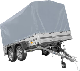 Unitrailer Garden Trailer 265/2 Kipp mit 110cm Rahmen und grauer Plane
