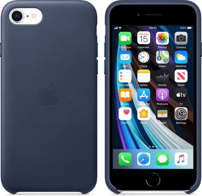 Apple Leder Case für iPhone SE (2020) mitternachtsblau