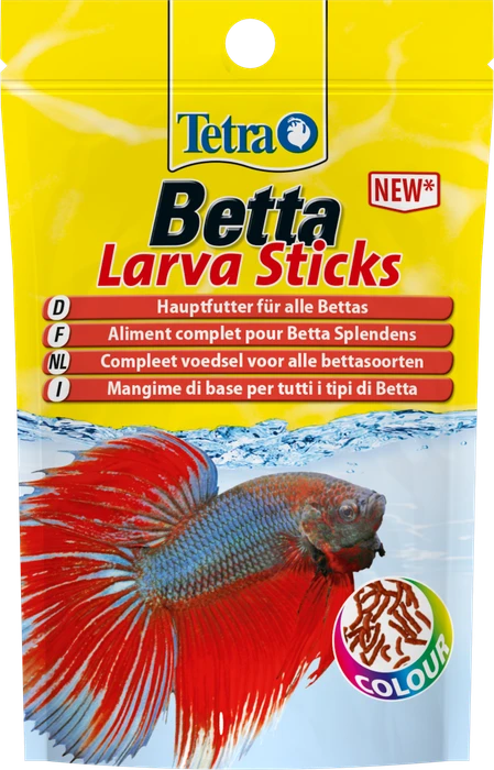 Tetra Betta Larva Sticks, Hauptfutter für alle Betta splendens und andere Labyrinthfische, 5g, 15ml (259355)