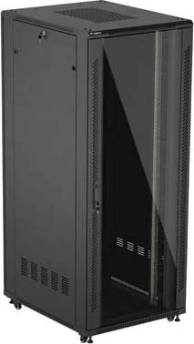 Lanberg 19" Rackschrank 42HE, freistehend, Flat Pack, Gitternetztür, IP20, RAL 9004, 1000mm tief