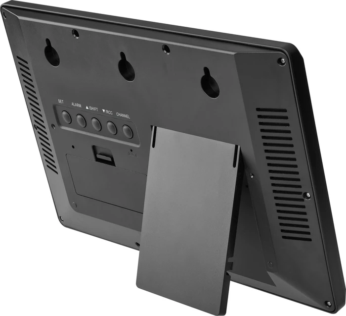 TFA Dostmann XL-Funkwanduhr mit Thermo-Hygrometer schwarz, digital