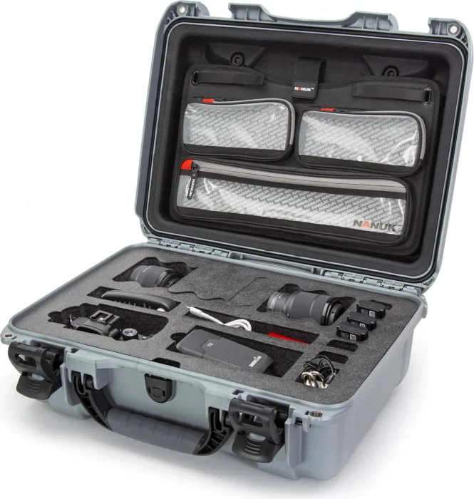 Nanuk 925 DSLR Kamerakoffer mit Deckel Organizer silber