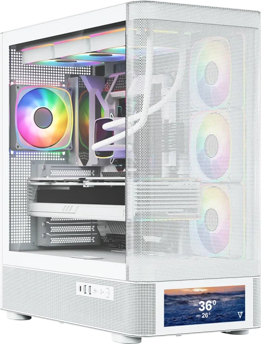 Modecom Volcano AQ500 ARGB White, Glasfenster