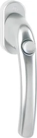 Hoppe Tokyo 0710SV/U26 Aluminium Fenstergriff mit Druckknopf, selbstsperrend, 35mm Stiftlänge, silber