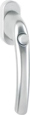 Hoppe Tokyo 0710SV/U26 Aluminium Fenstergriff mit Druckknopf, selbstsperrend, 35mm Stiftlänge, silber