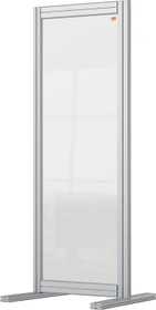 Nobo Premium Plus Schreibtisch-Trennwand aus Acryl, transparent/silber, 40x100cm