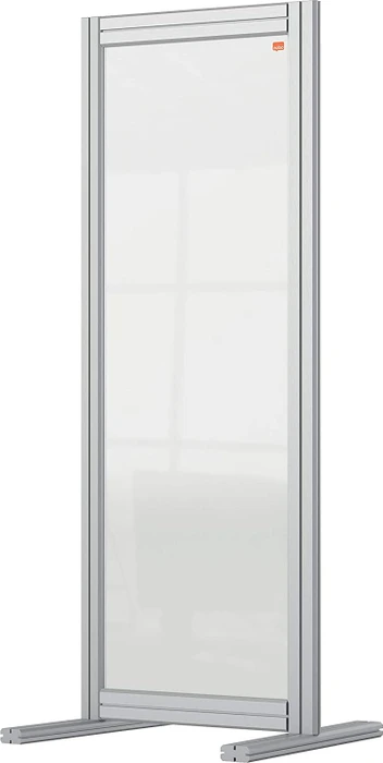 Nobo Premium Plus Schreibtisch-Trennwand aus Acryl, transparent/silber, 40x100cm
