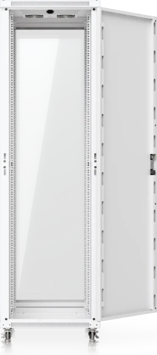 Ubiquiti 42U Rack Cabinet, 19" Rackschrank 42HE, mit Rollen, Glastür, weiß, 800mm tief