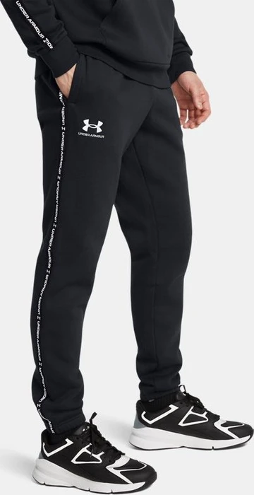 Under Armour Icon Fleece mit Streifen Trainingshose lang schwarz/weiß (Herren)