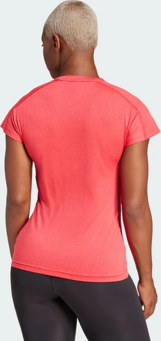 adidas Aeroready Train Essentials Minimal Branding V-Neck Funktionsshirt kurzarm pure ruby/white (Damen)