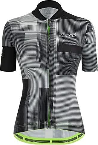 Santini Delta Kinetic Trikot kurzarm schwarz/weiß (Herren)