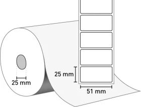 Zebra Thermoetiketten Z-Select 2000D, 51x25mm, weiß, 1er-Pack (2580 Etiketten)