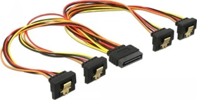 DeLOCK 15-Pin SATA Strom Stecker auf 4x 15-Pin SATA Strom Buchse, Adapterkabel, 4x gewinkelt, 30cm (60167)