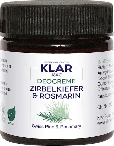 Klar Seifen Zirbelkiefer & Rosmarin Deocreme, 30ml