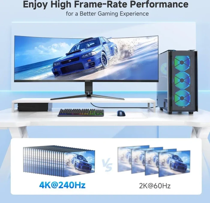 Cable Matters Displayport 1.4 [Stecker] auf HDMI 2.1 [Buchse] 8K 60Hz Adapterkabel schwarz