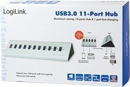 LogiLink Aluminium USB-Hub, 11x USB-A 3.0, USB 3.0 Micro-B [Buchse]