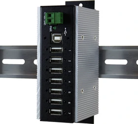 Exsys Industrial Railmount USB-Hub, 7x USB-A 2.0, USB-B 2.0 [Buchse] (EX-1177HMVS-WT)