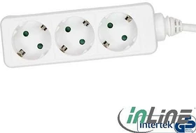 InLine Steckdosenleiste, 3-fach, mit Kindersicherung, 3m, weiß